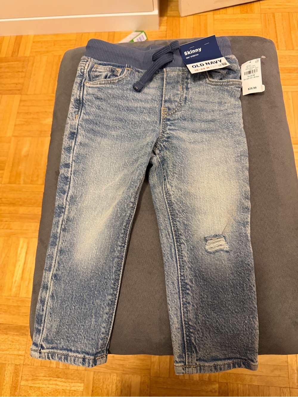 Old Navy Light Blue Skinny Jeans with Elastic Drawstring Waist